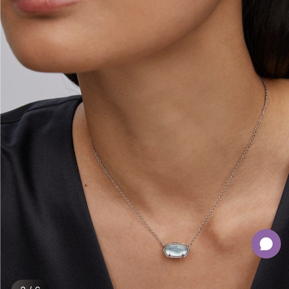 Kendra Scott Silver Necklace with  Elisa silver Pendant - Picture 4 of 4